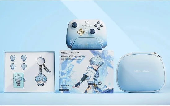 8Bitdo Ultimate 2.4G Wireless Controller per PC, Android, Steam Deck e Apple - Chongyun Edition Licenza Ufficiale by Genshin Impact