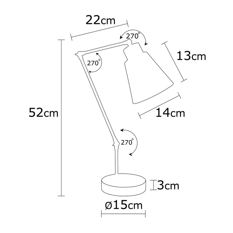 Table Lamp Opviq Manavgat N-598, E27, stand (base), 40W