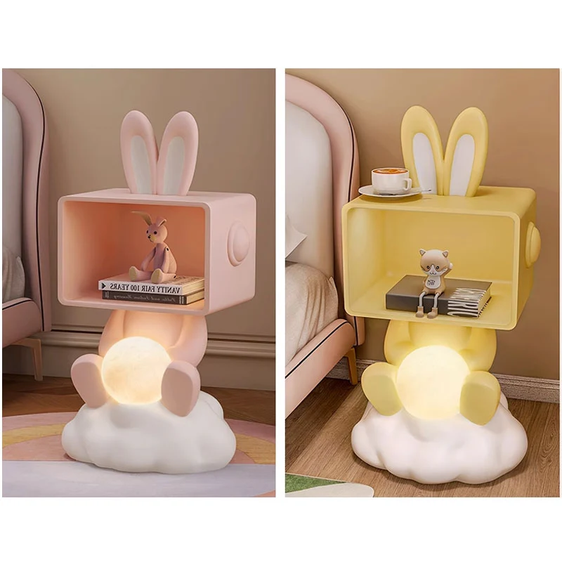 Children's Bedside Table Storage Style Lamp