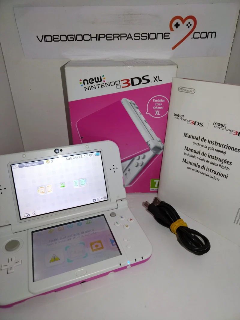 CONSOLE NEW NINTENDO 3DS XL ROSA+BIANCO (usato)(versione italiana)