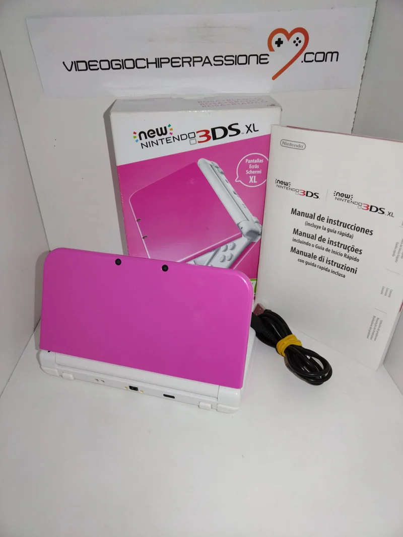 CONSOLE NEW NINTENDO 3DS XL ROSA+BIANCO (usato)(versione italiana)