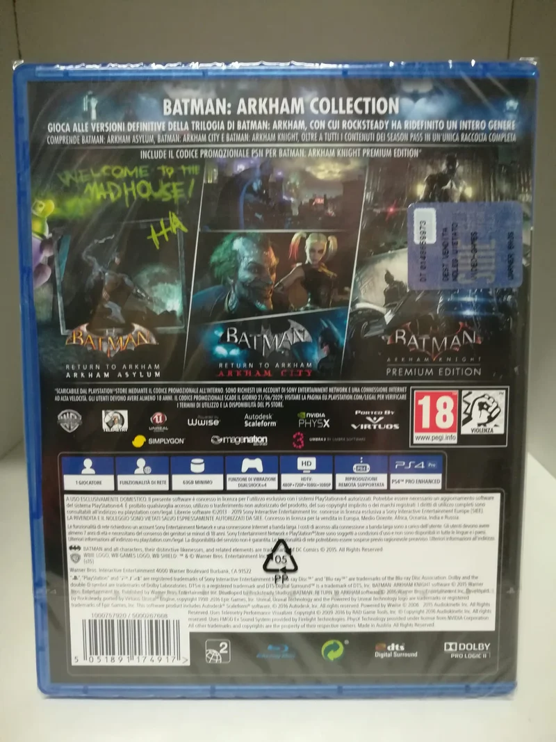 BATMAN ARKHAM COLLECTION PS4 (versione italiana)