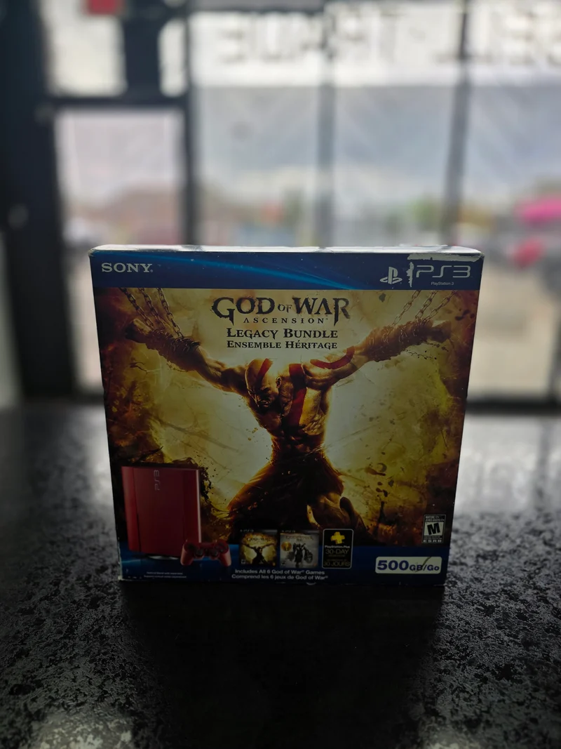 Sony PlayStation 3 PS3 Red God Of War Super Slim Console Bundle CIB