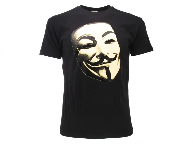 T shirt V per Vendetta Maschera Anonimus