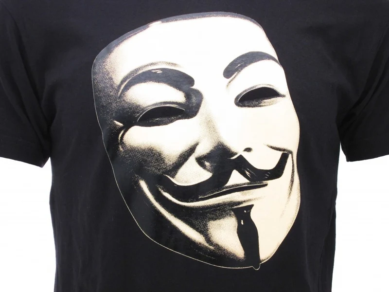 T shirt V per Vendetta Maschera Anonimus