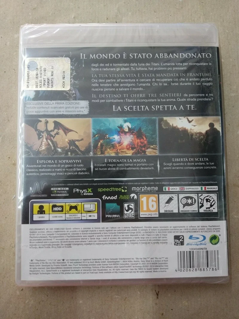 RISEN 3 TITAN LORDS FIRST EDITION PLAYSTATION 3 EDIZIONE ITALIANA