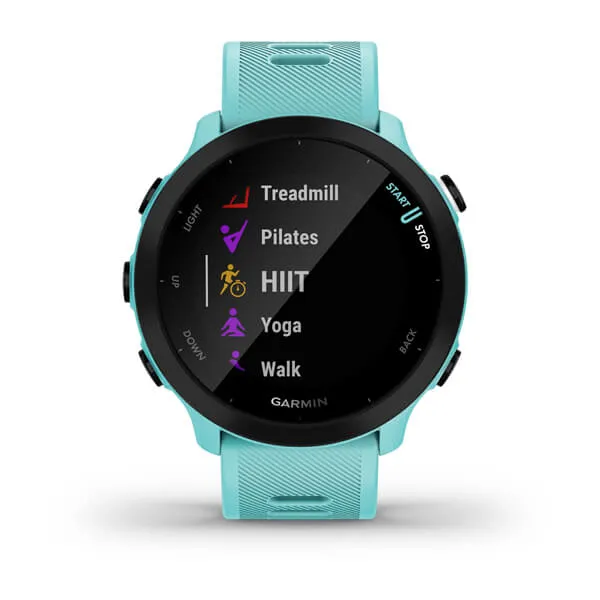 Garmin Forerunner 55 42mm MIP Sports Watch, Aqua Green