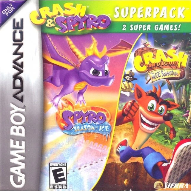 Crash and Spyro Superpack Season of Ice & Huge Adventure - Nintendo Game Boy Advance