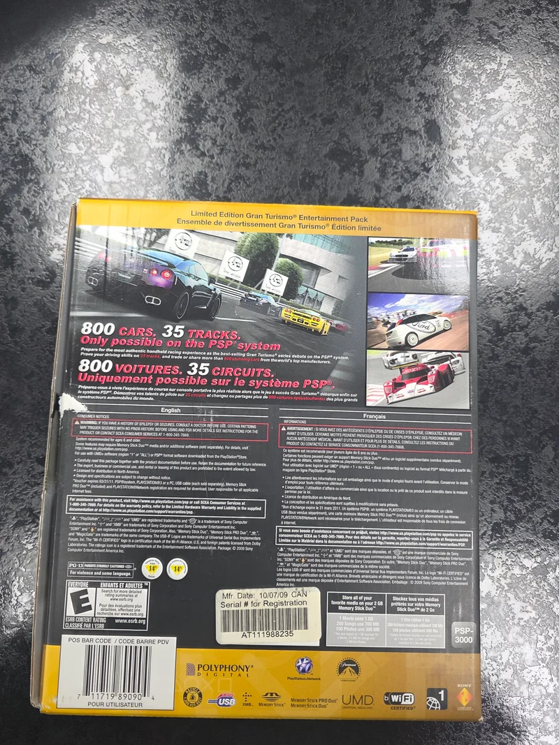 PSP 3000 Limited Edition Gran Turismo Entertainment Pack Handheld Console