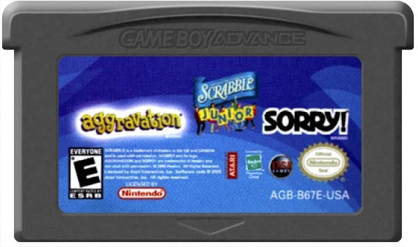 Aggravation and Sorry and Scrabble Jr - Nintendo Game Boy Advance