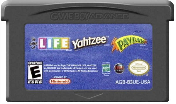 3 Game Pack! The Game Of Life + Payday + Yahtzee - Nintendo Game Boy Advance