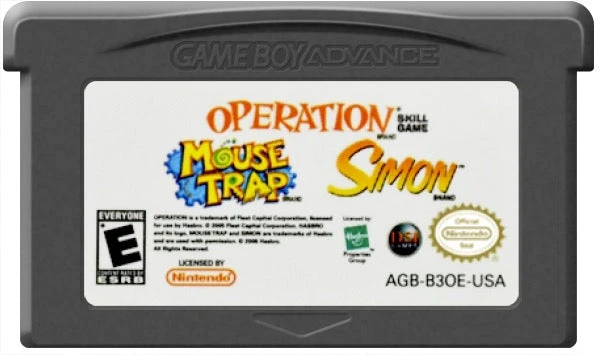 3 Game Pack! Mouse Trap and Operation and Simon - Nintendo Game Boy Advance