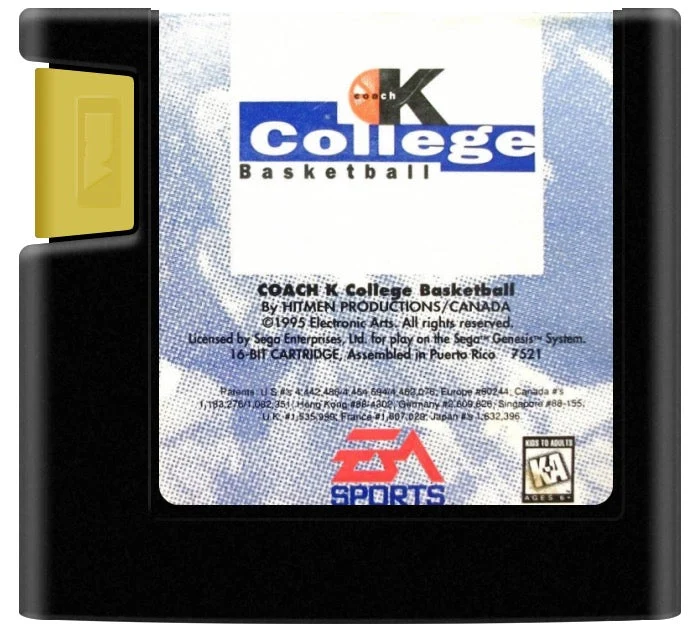 Coach K College Basketball - Sega Genesis