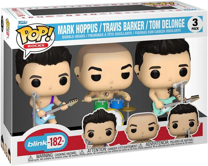 Funko Pop! Rocks: Blink 182--3 Pack-- Tom DeLonge, Mark Hoppus, Travis Barker