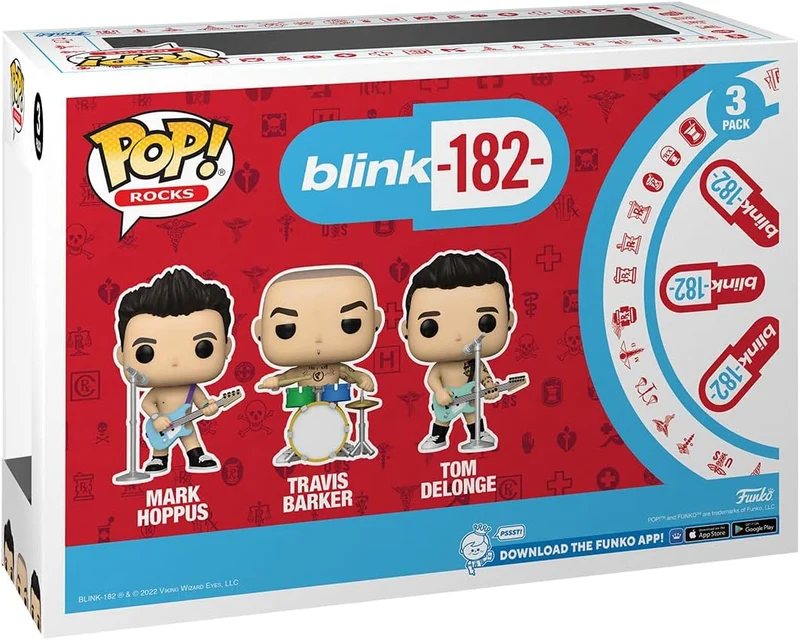 Funko Pop! Rocks: Blink 182--3 Pack-- Tom DeLonge, Mark Hoppus, Travis Barker