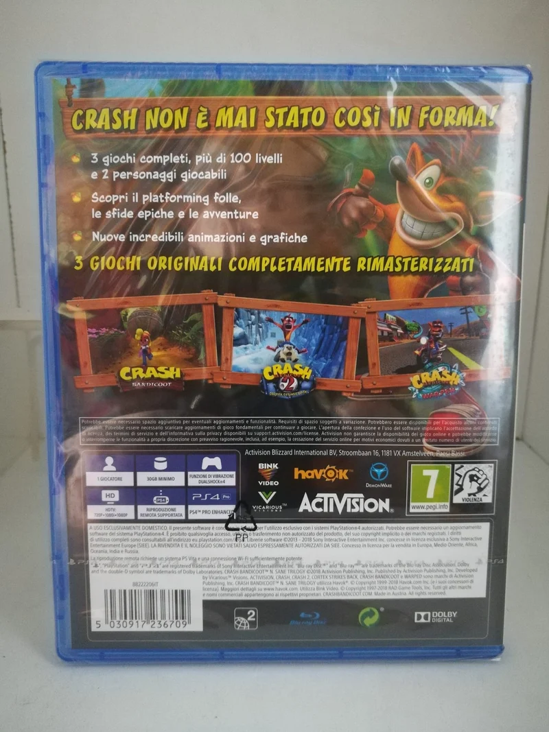 CRASH BANDICOOT N SANE TRILOGY PS4 (completamente in italiano)