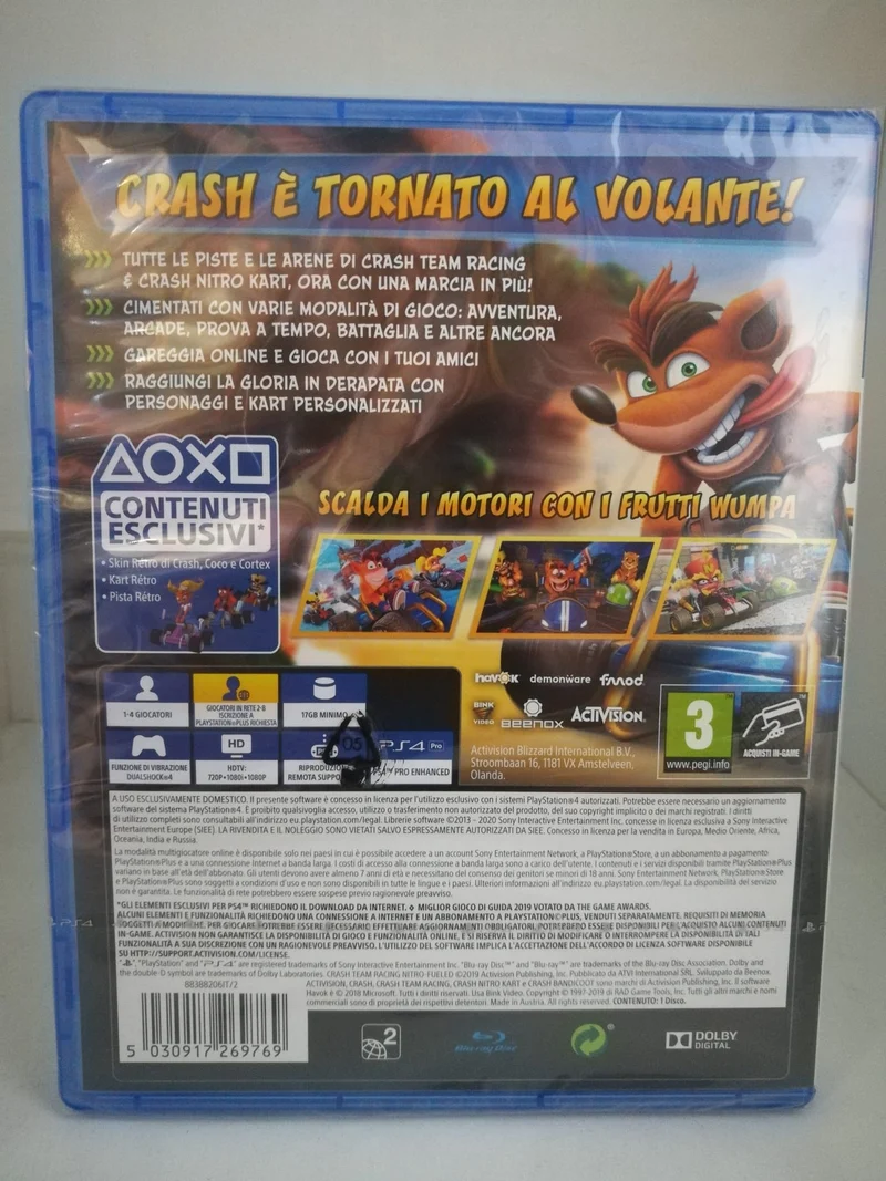 CTR CRASH TEAM RACING NITRO FUELED PS4(completamente in italiano)