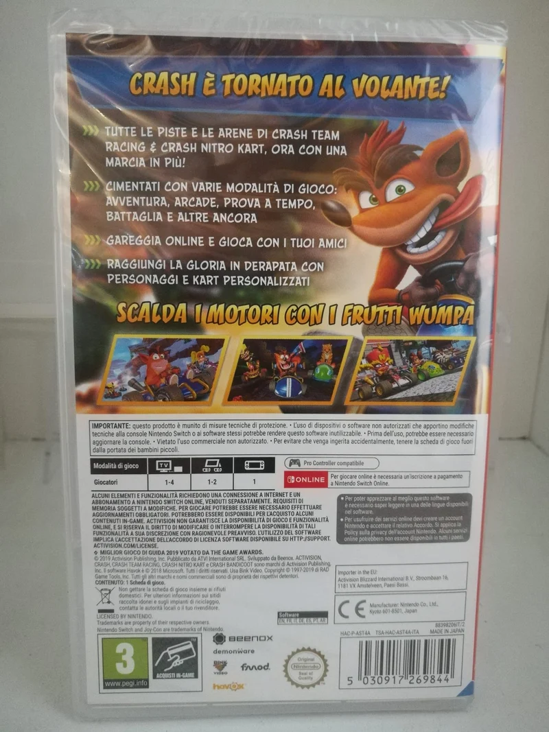 CTR CRASH TEAM RACING NITRO FUELED NINTENDO SWITCH (completamente in italiano)