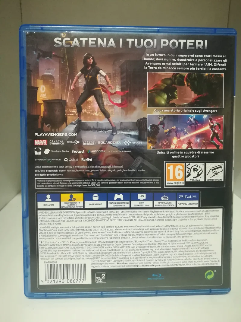 MARVEL AVENGERS PS4 (usato garantito)-(versione italiana)