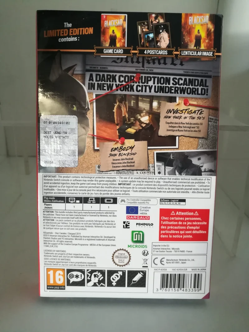 BLACKSAD :UNDER THE SKIN -LIMITED EDITION NINTENDO SWITCH