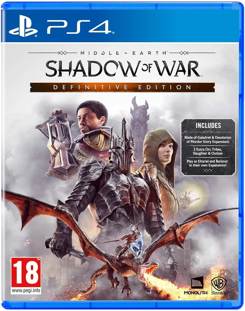 Shadow Of War Definitive Edition Playstation 4 Edizione Regno Unito