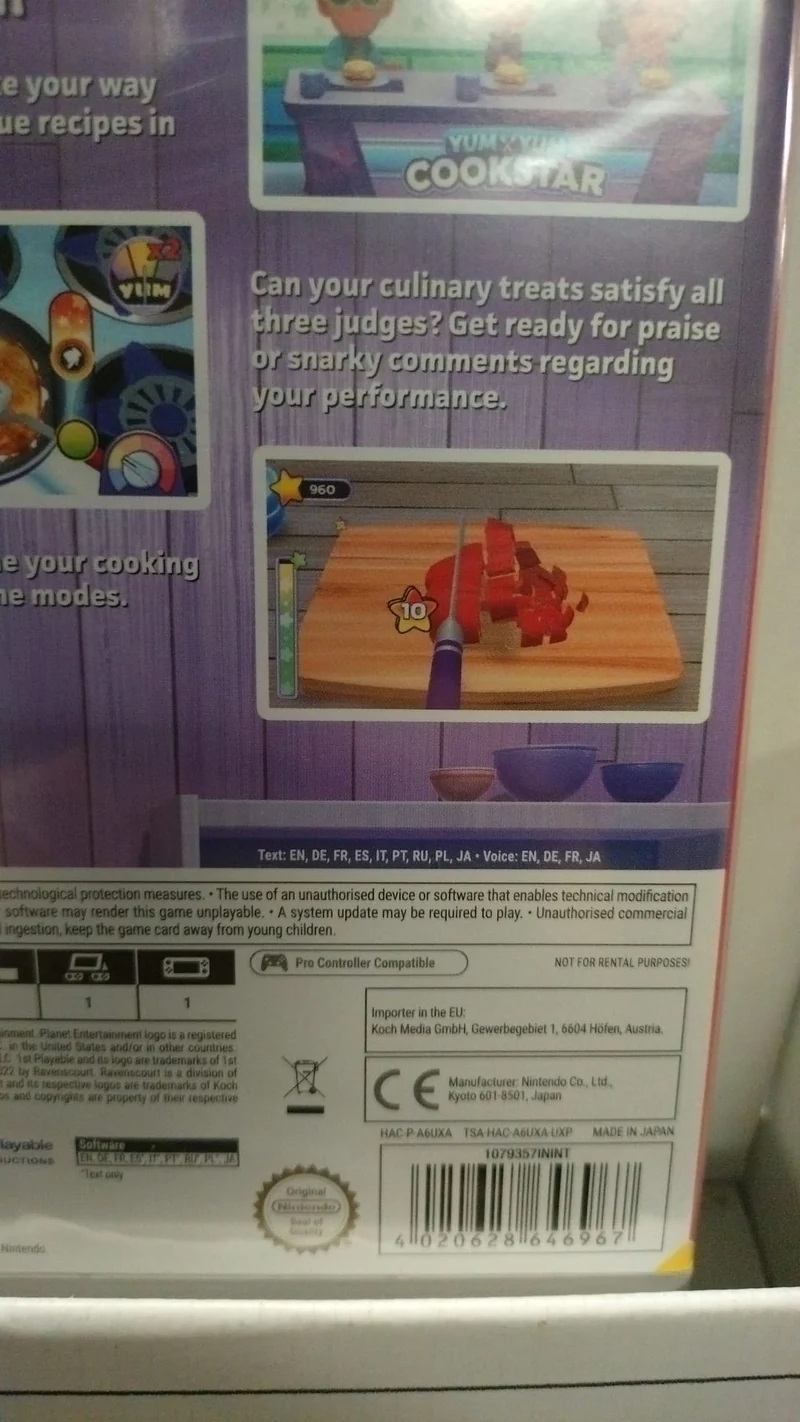 Yum Yum Cookstar Nintendo Switch Edizione Europea (con Italiano)