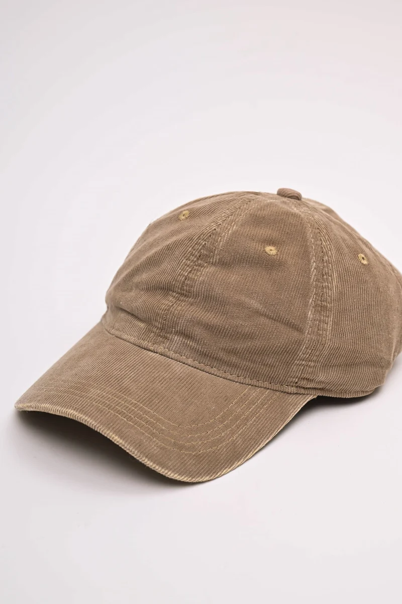 Cappello da baseball in velluto a coste fango