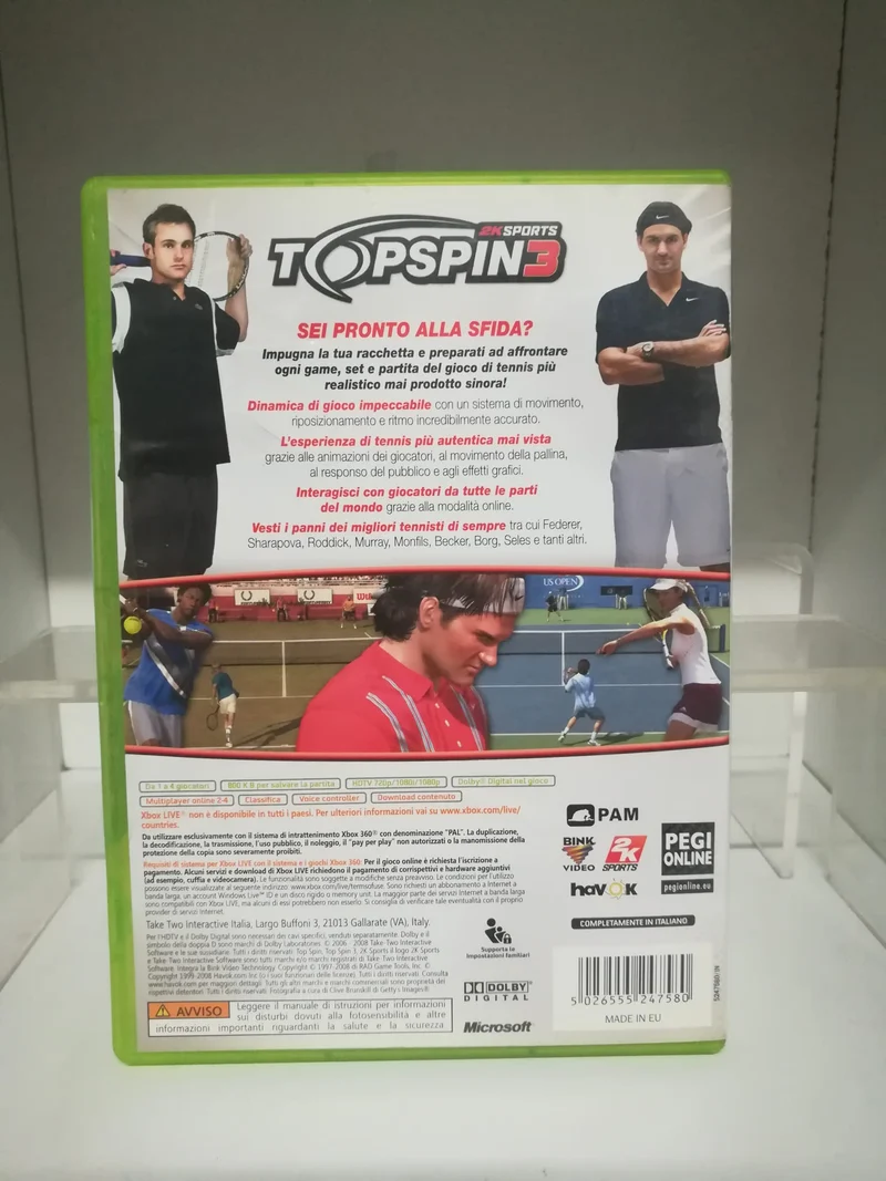 TOP SPIN 3 XBOX 360 (usato garantito)