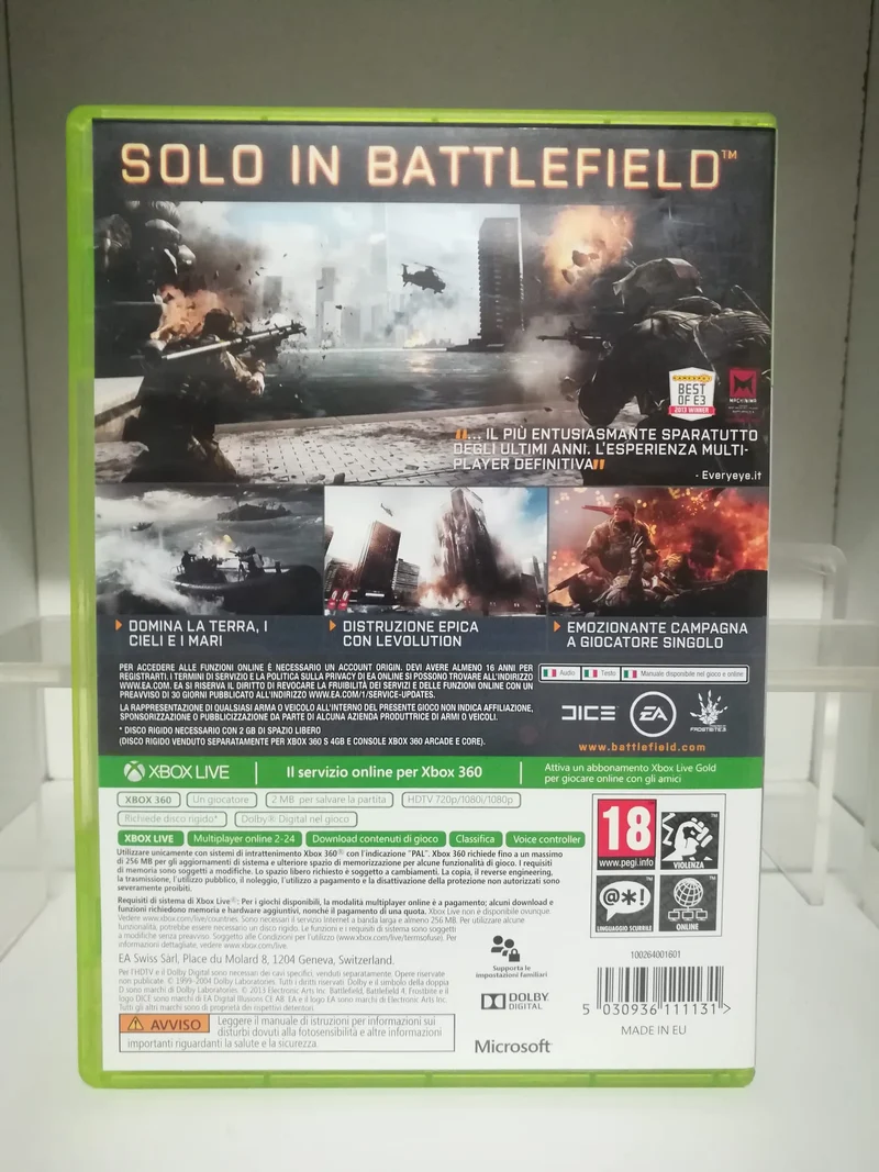 BATTLEFIELD 4 XBOX 360 (usato garantito)(versione italiana)