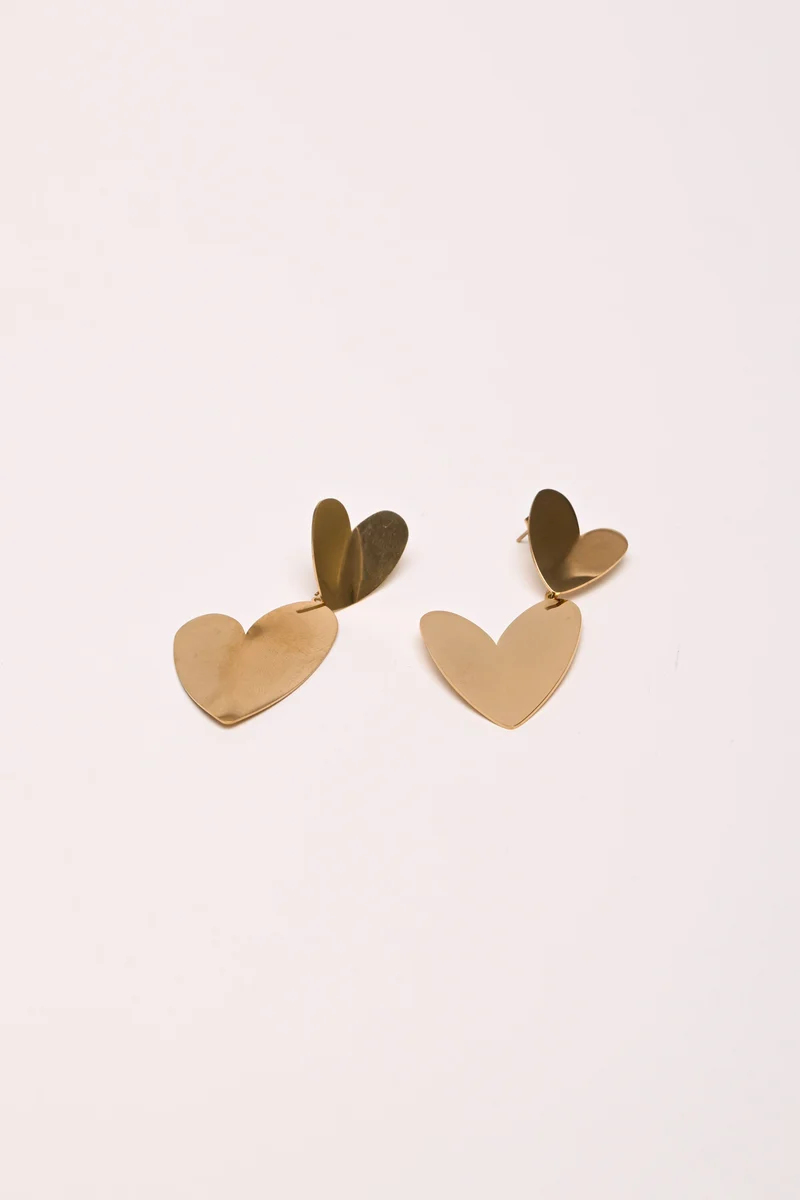 Set collana e orecchini con cuori oro