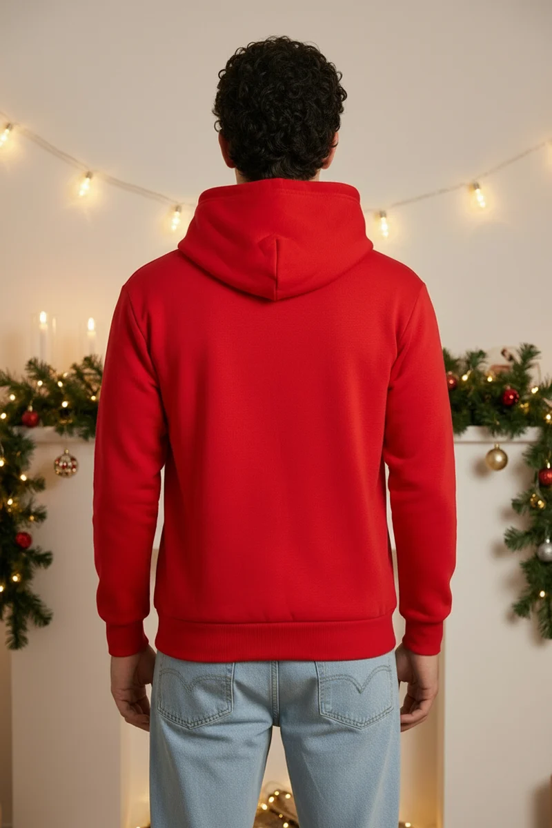 Felpa Uomo Stampa Babbo Natale Con Cappuccio Art. Fe106
