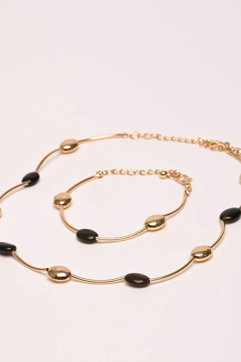 Set collana + bracciale con pietre