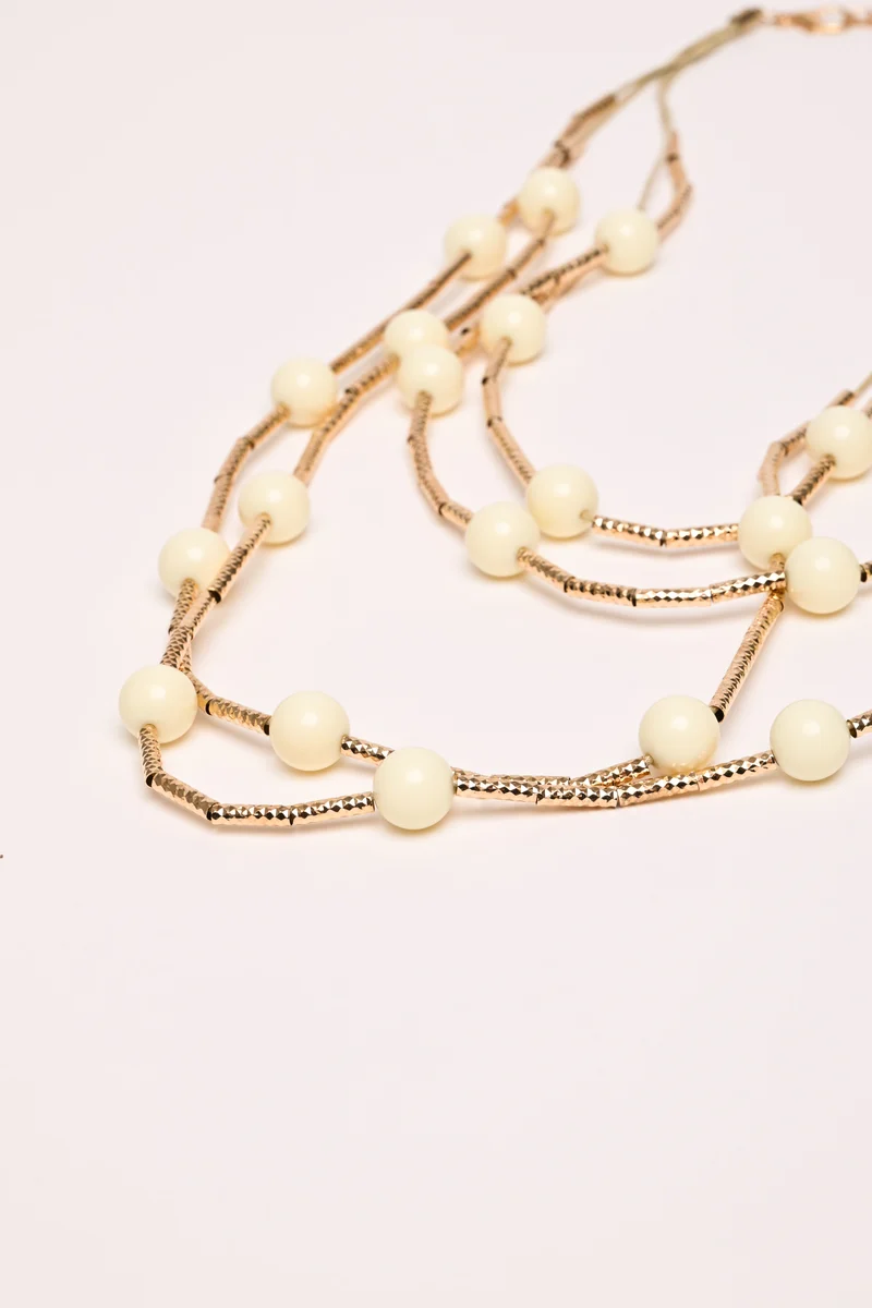 Collana multifili con perline