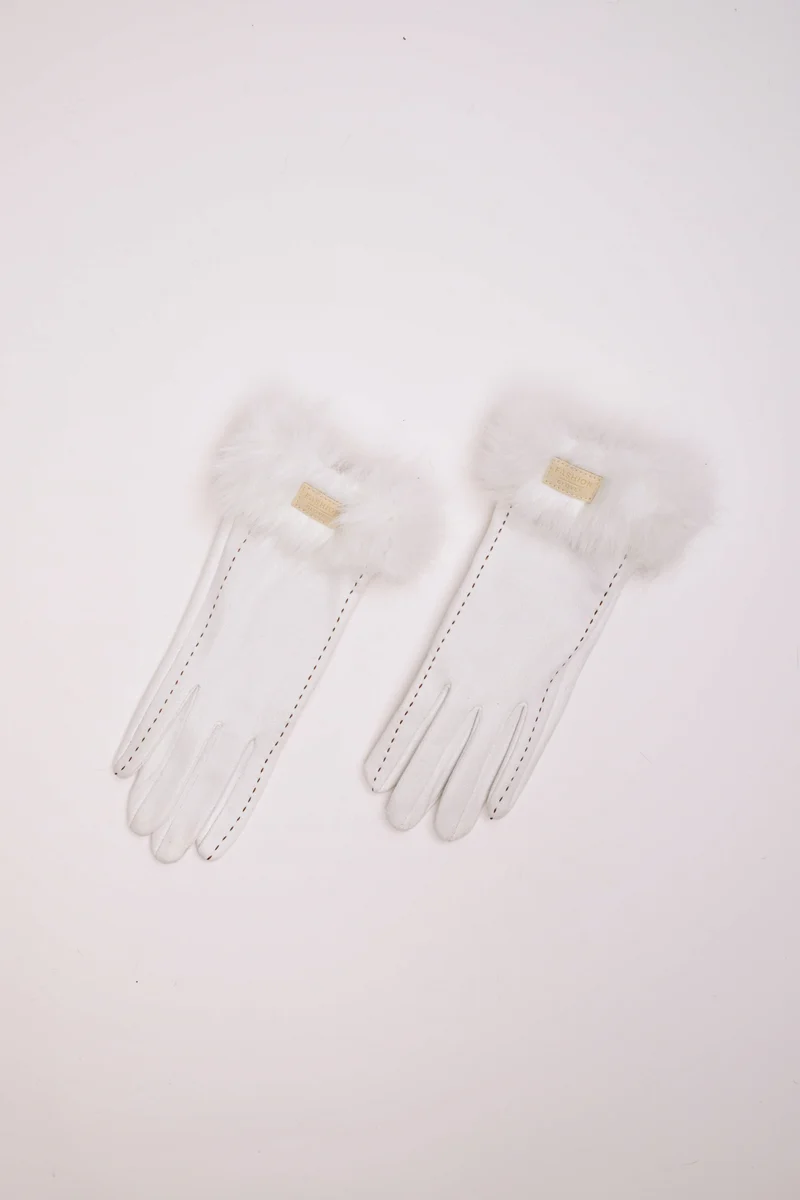 Guanti con polsini in faux fur