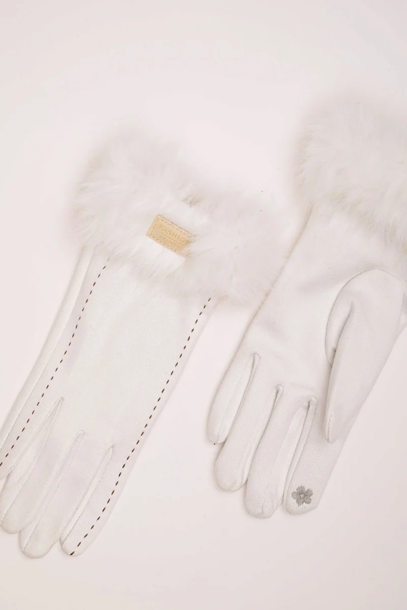 Guanti con polsini in faux fur
