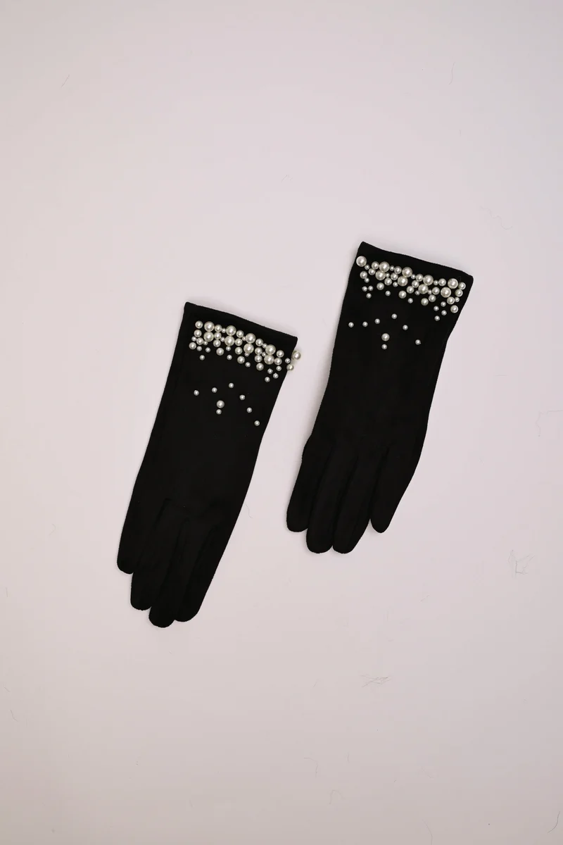 Guanti con perline decorative