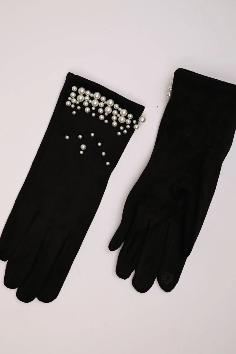 Guanti con perline decorative
