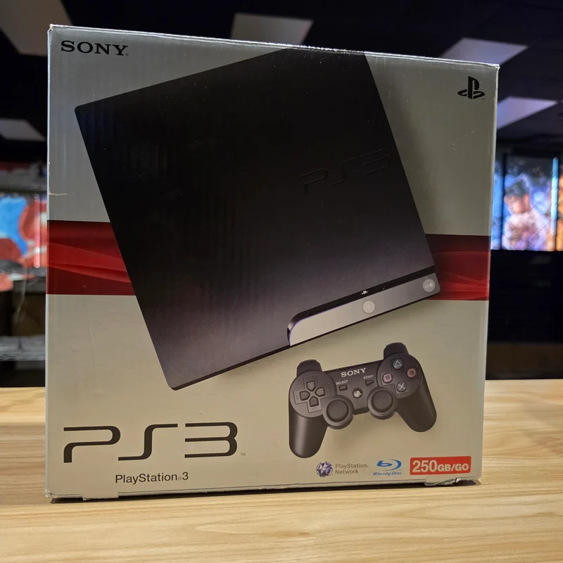 CIB Sony PlayStation 3 PS3 250 GB Charcoal Black Slim Console Bundle