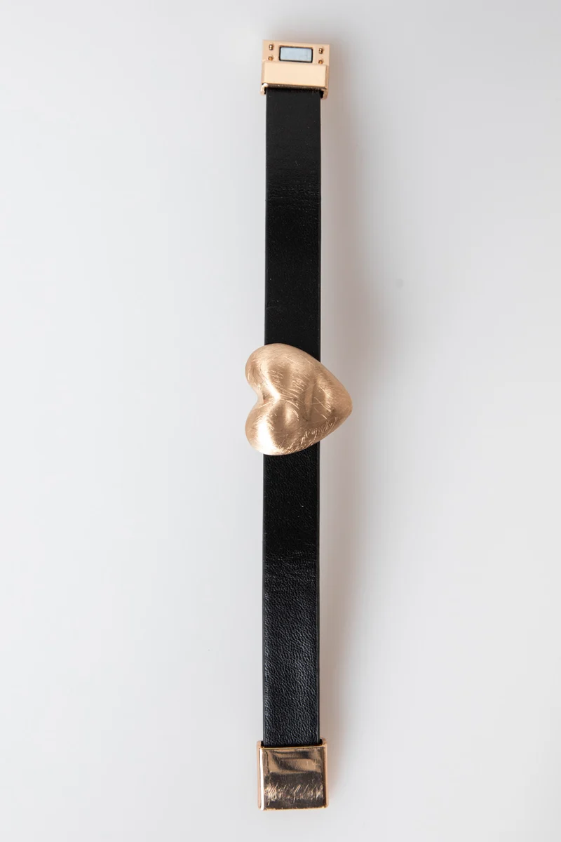Bracciale in similpelle con cuore