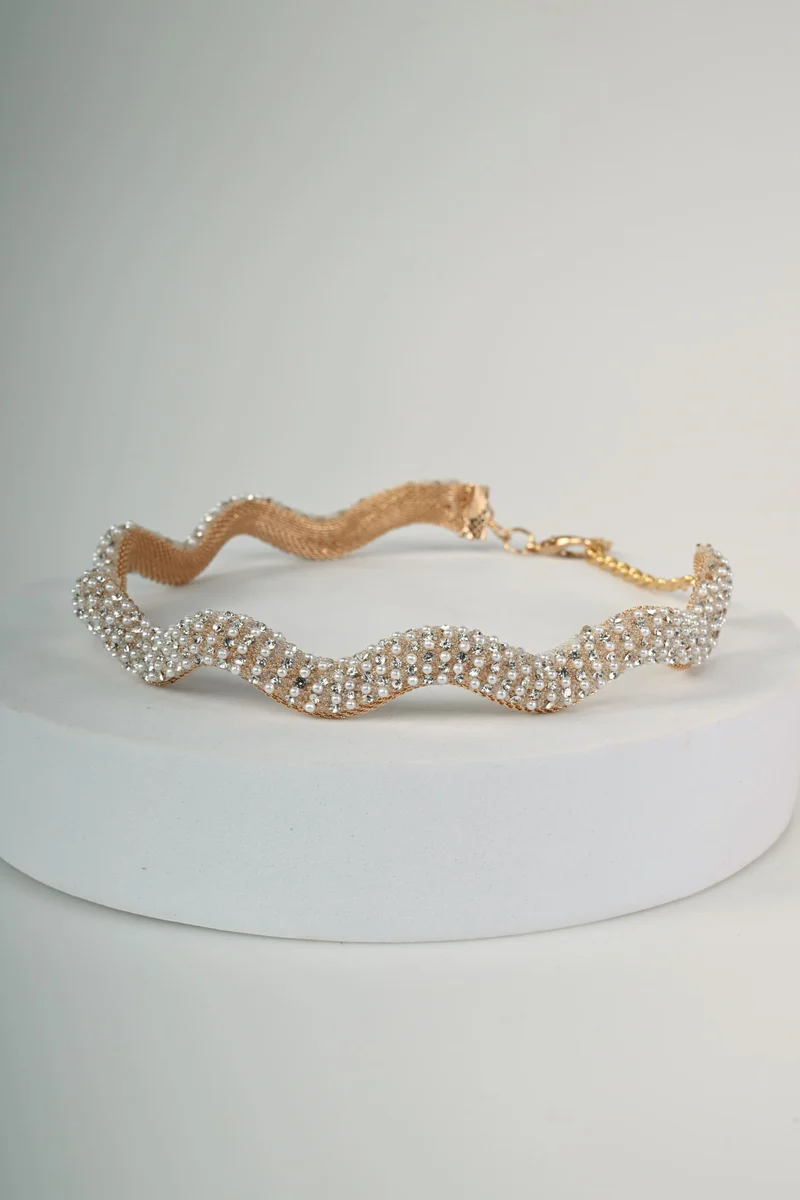 Collana choker con perline