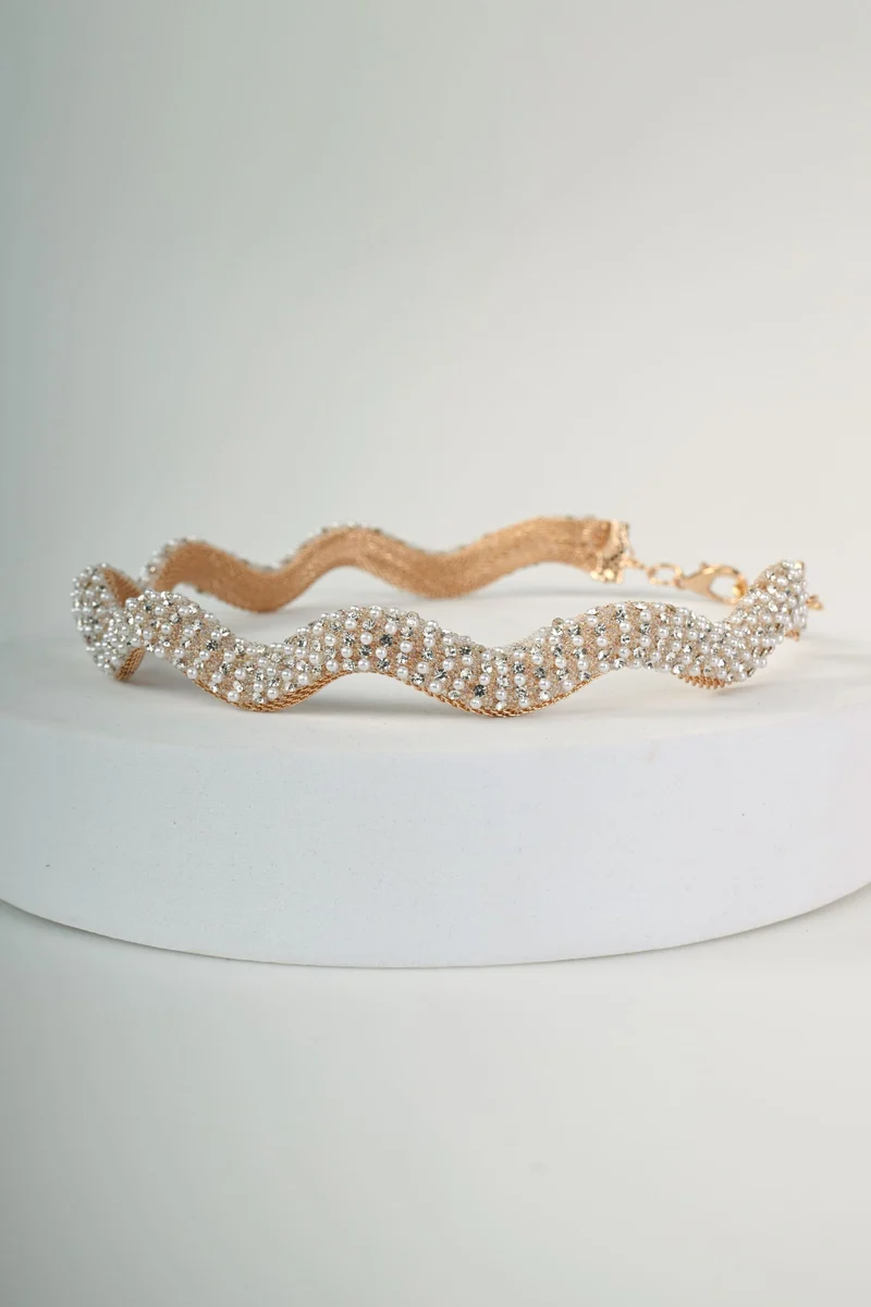 Collana choker con perline