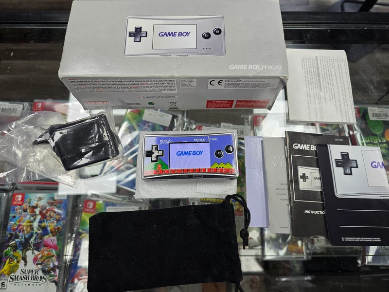 CIB Nintendo Game Boy Micro Silver Handheld Console