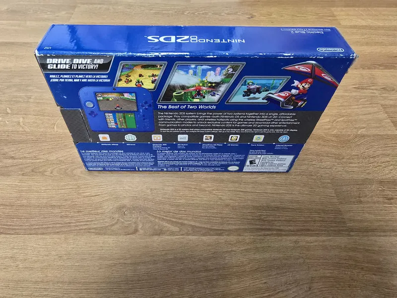 (Factory Sealed) Nintendo 2DS Electric Blue 2 Handheld Console [Mario Kart 7 Pre-Installed]