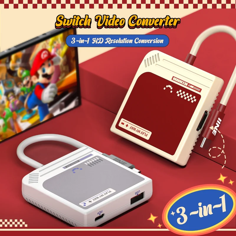 IINE Switch Video Converter 3-in-1 HD Resolution Conversion for Nintendo Switch