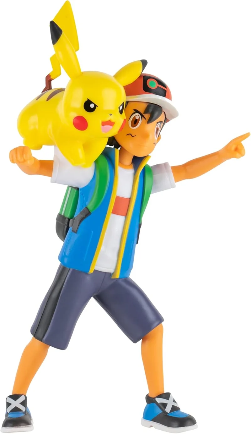 Pokémon 4.5" Feature Battle Action Figure, Features Ash and Pikachu