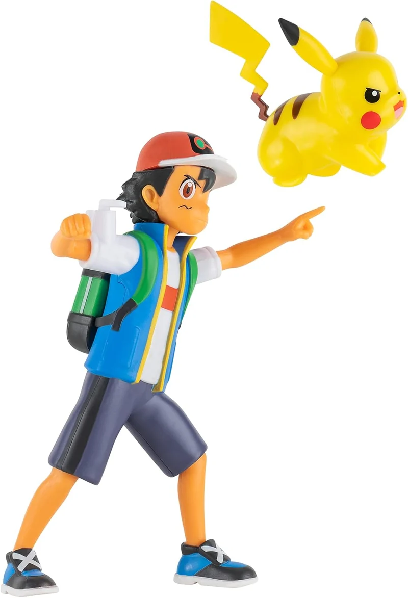 Pokémon 4.5" Feature Battle Action Figure, Features Ash and Pikachu