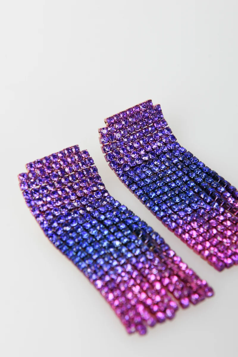 Set di 2 paia di orecchini in strass