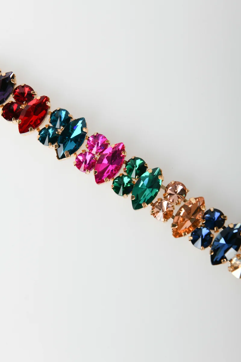 Bracciale con cristalli multicolor