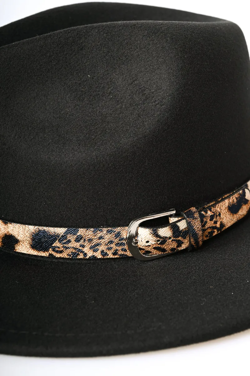 Cappello fedora con cinturino animalier