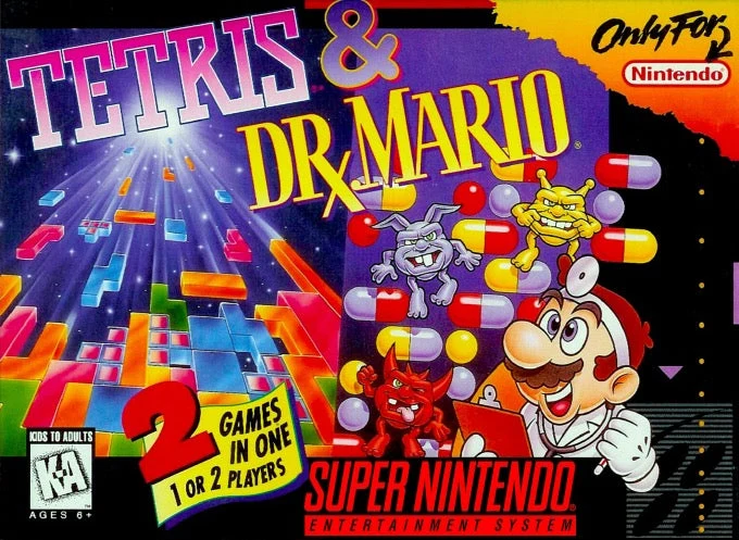 Tetris and Dr. Mario - Nintendo SNES